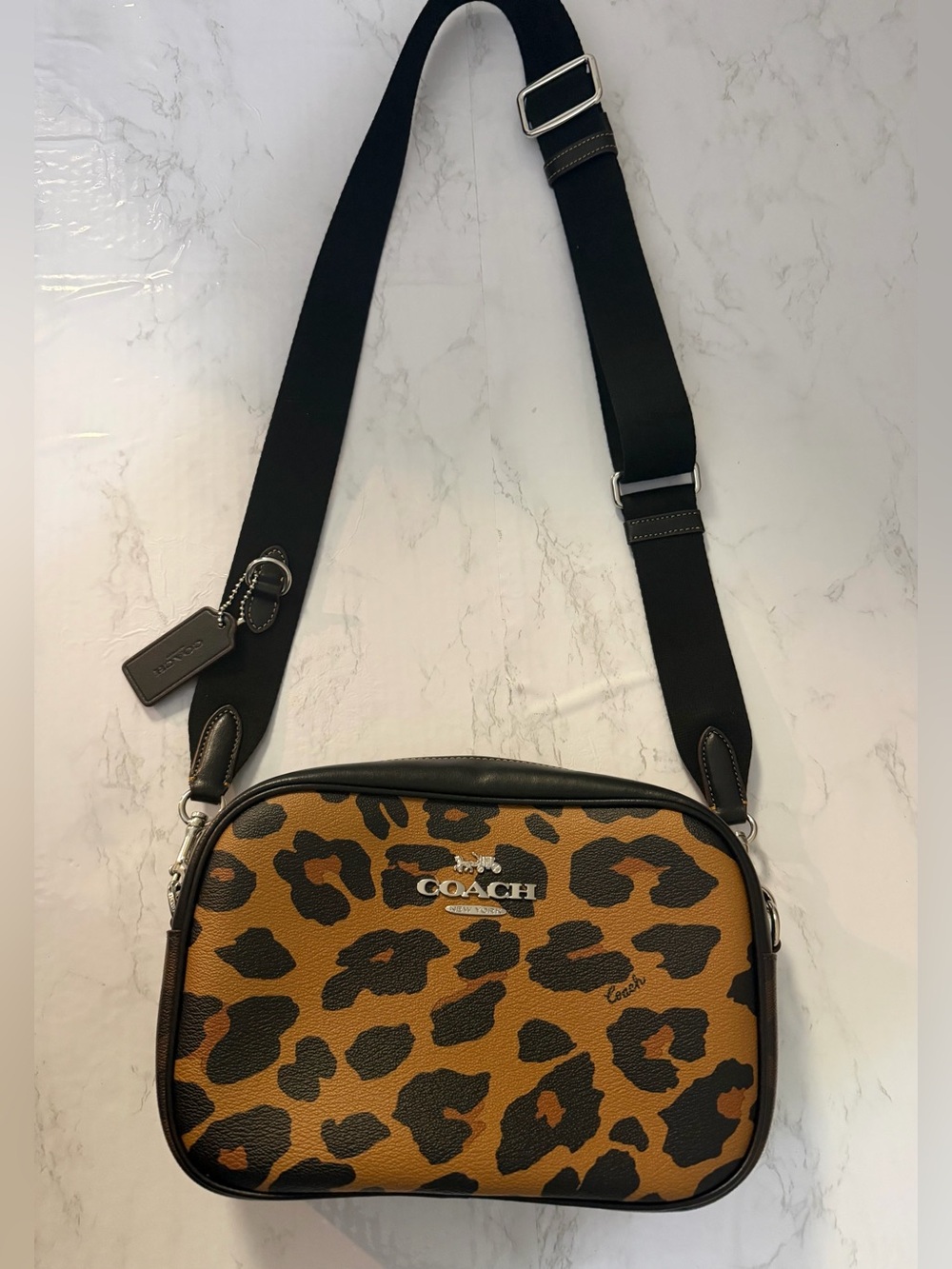 Coach Leopard Print Crossbody Bag in Brown and Black - Picture 2 of 11